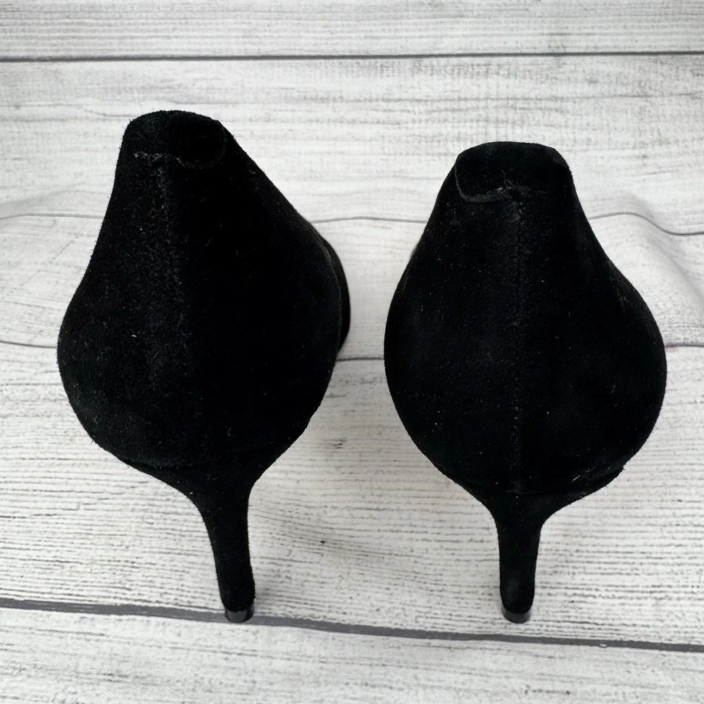 Joan Oloff Pumps Heels Black Suede‎ Size 6.5M Made in Italy